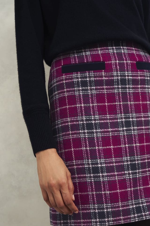 Hobbs London Hobbs London Women's Ruthie Tartan Mini Skirt in Fuchsia - 3