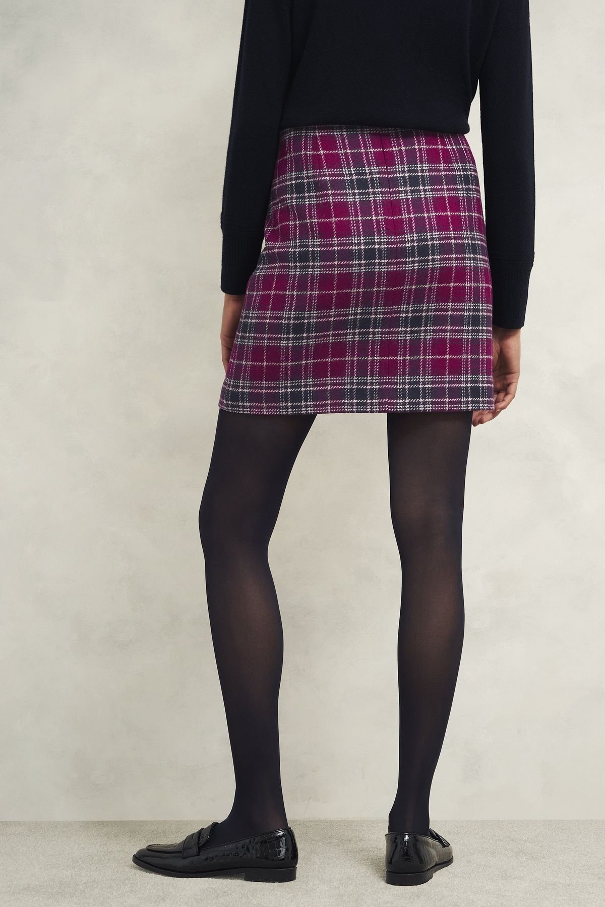 Hobbs London Hobbs London Women's Ruthie Tartan Mini Skirt in Fuchsia - 4