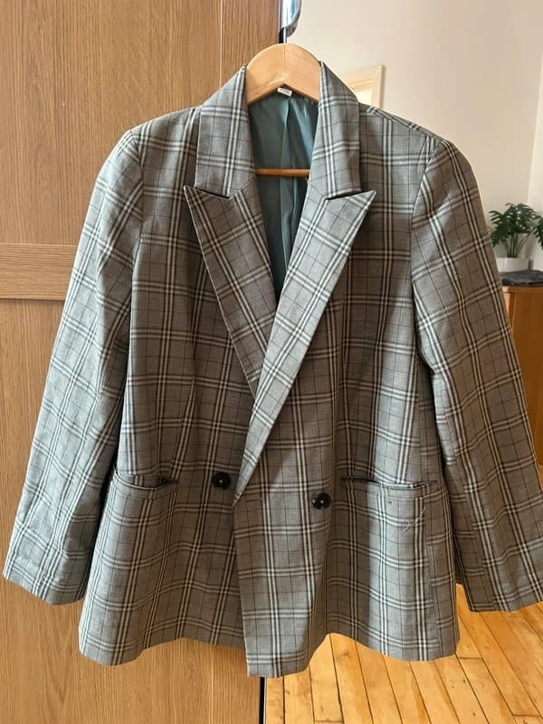 Topshop Topshop Green Checked Blazer