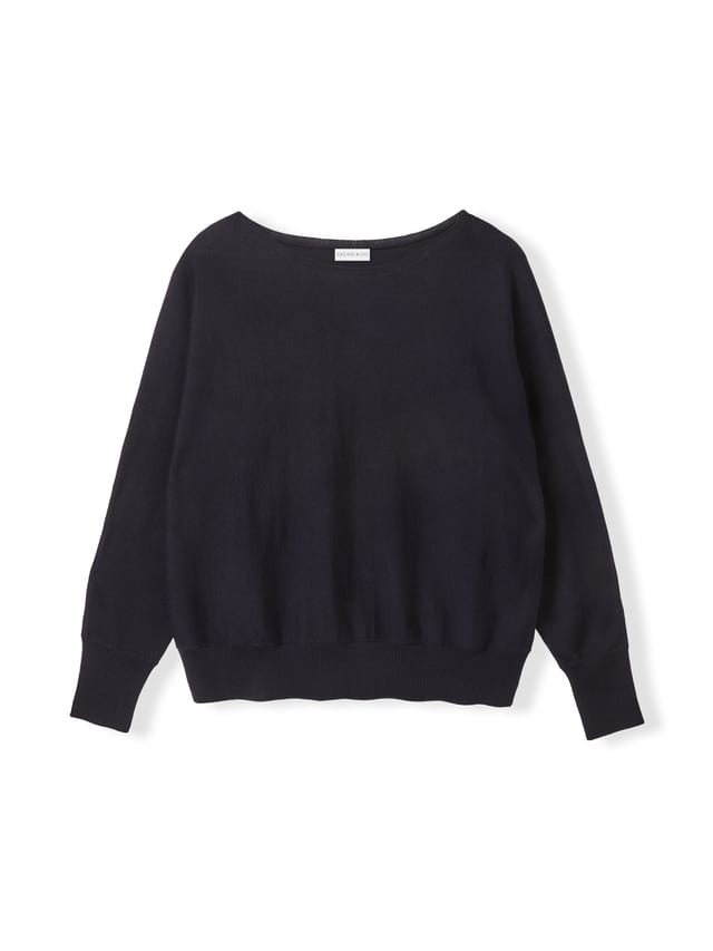 Celtic & Co Celtic & Co Women's Fine Knit Merino Relaxed Sweater in Dark Navy - 2