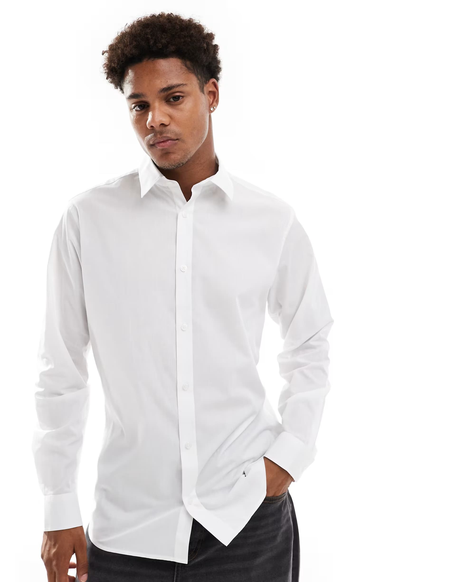 ASOS JJ Rebel smart shirt in white