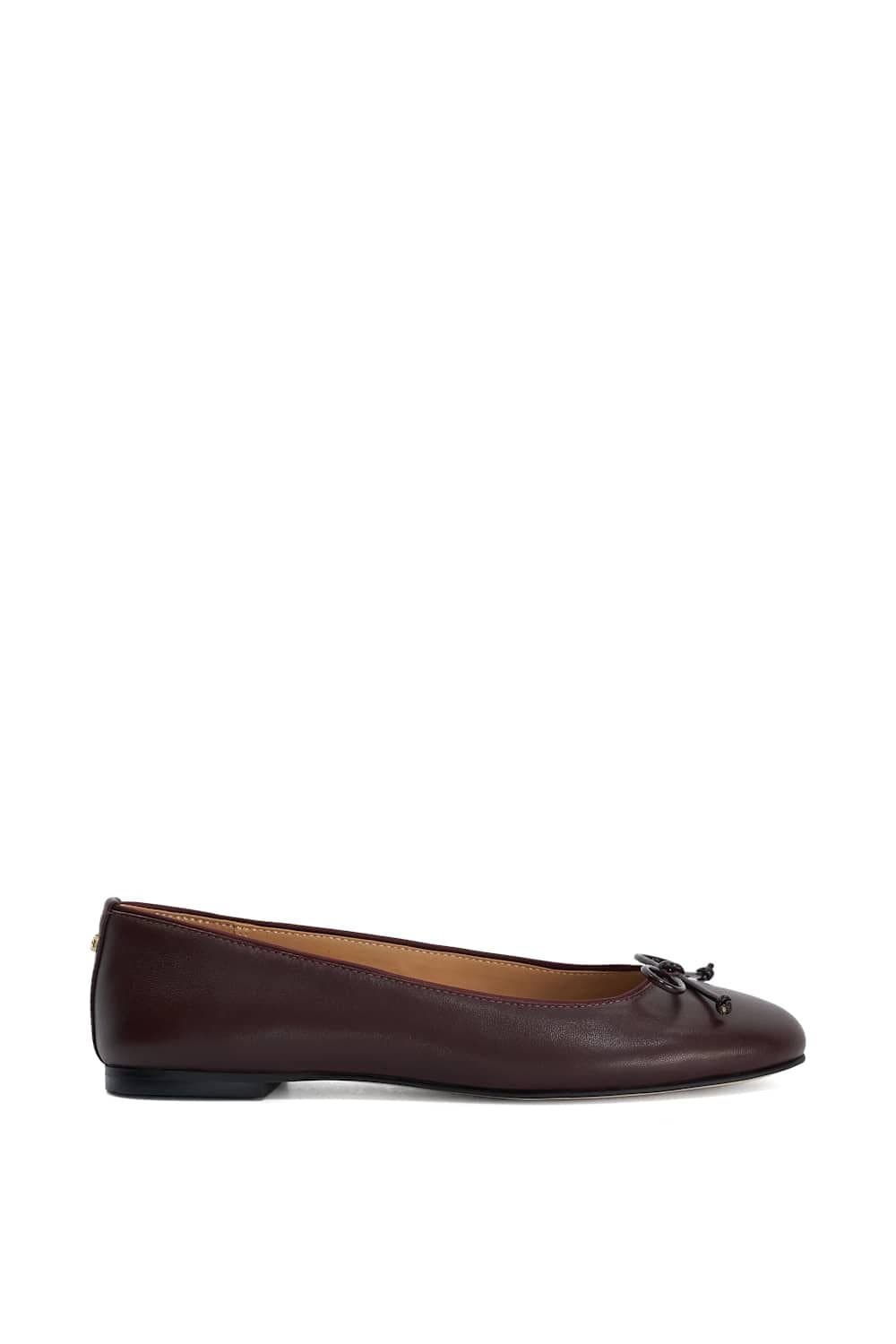 Dune London Dune London Women's 'Huddle' Leather Ballet Pumps in Burgundy