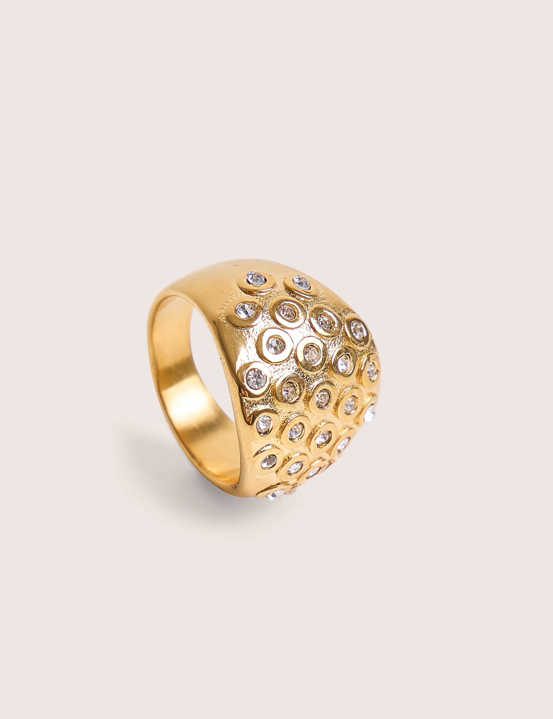 Public Desire Gold Ring With Diamante Detail
