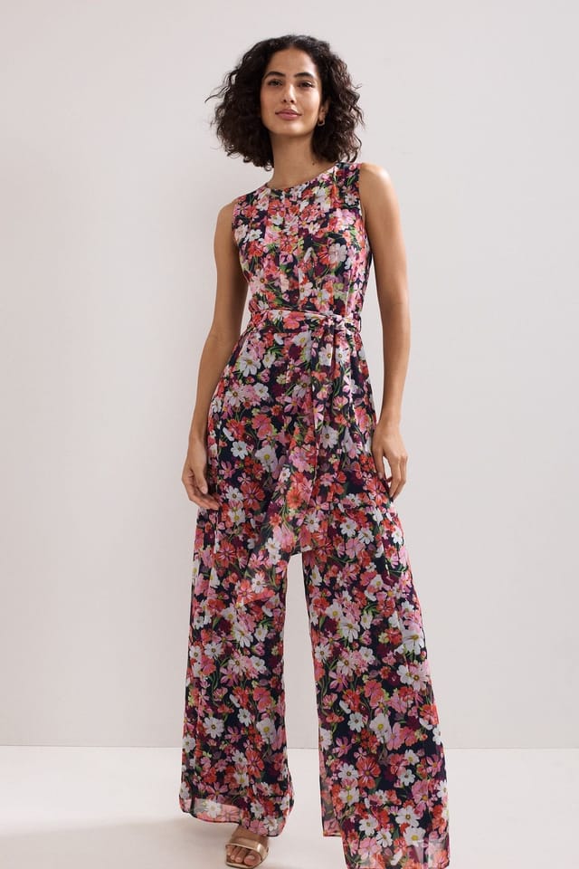Phase Eight Phase Eight Women's Janine Floral Jumpsuit in Bright Pink - 3