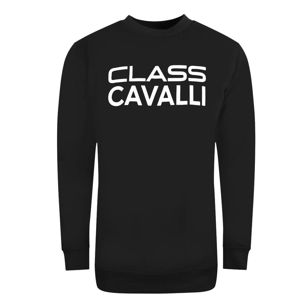 Cavalli Class Cavalli Class Men's Large Bold Logo Design Black Sweatshirt