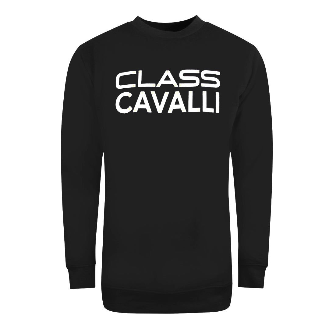 Cavalli Class Cavalli Class Men's Large Bold Logo Design Black Sweatshirt - 3