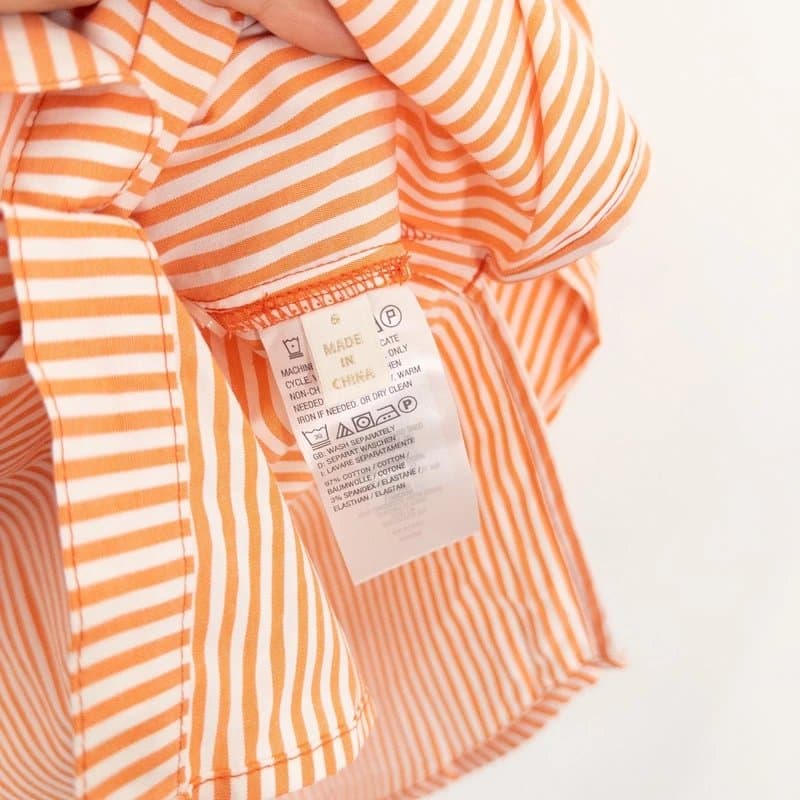 Dannii Minogue Dannii Minogue Relaxed Shirt Size 6 NEW Poplin Cotton Orange White Pinstripe