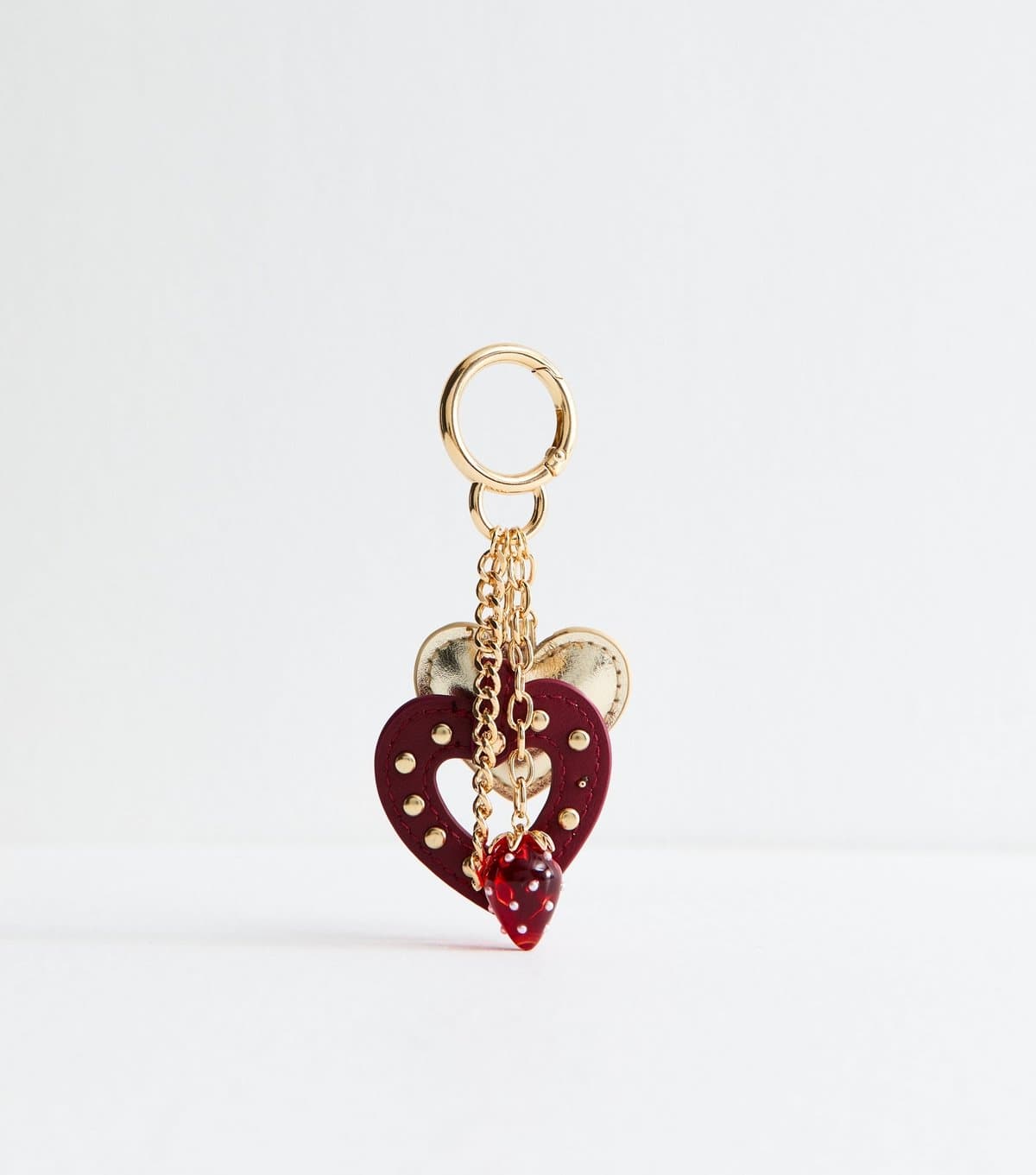 New Look Red Strawberry Heart Bag Charm New Look