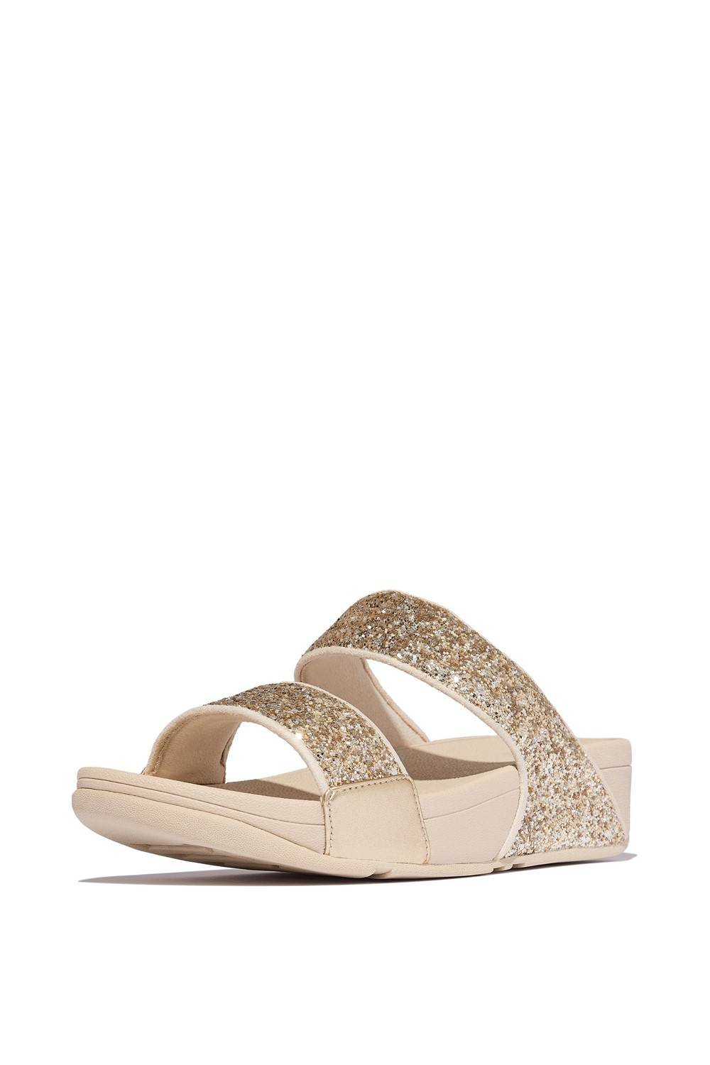 FitFlop FitFlop Women's Lulu 2 Bar Glitter Sandal in Gold - 3