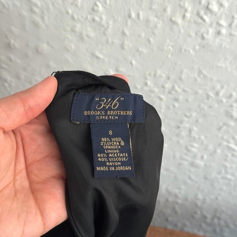Brooks Brothers Women's Brooks Brothers Wool Black Sheath Dress - size 8 uk (RRP£235)