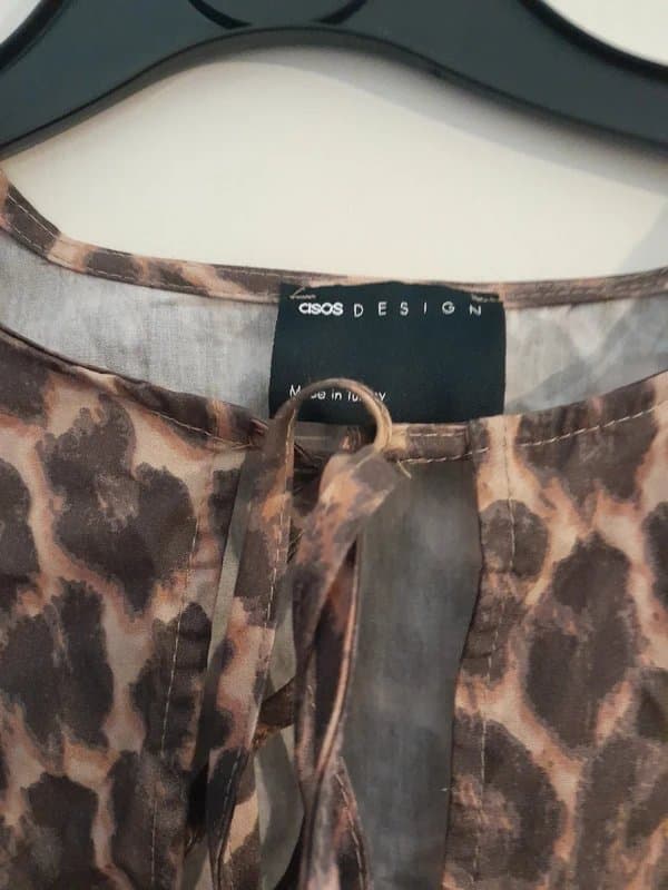 ASOS ASOS leopard print lace up top