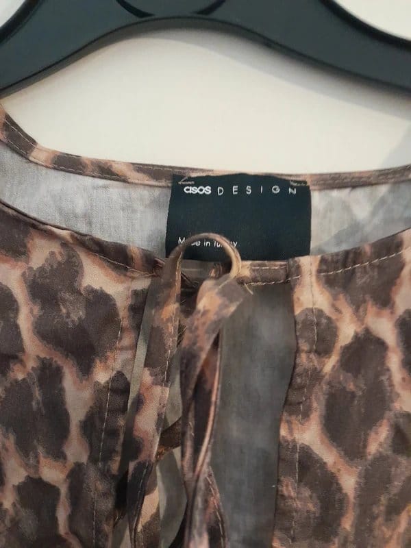 ASOS Leopard Print Lace-Up Cropped Top