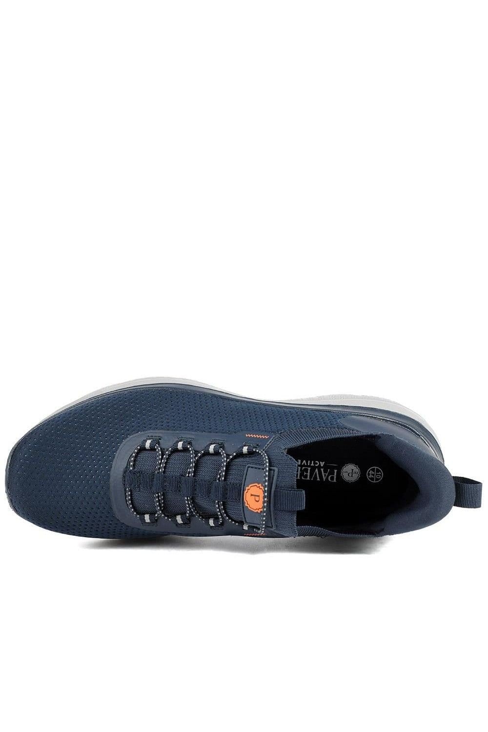 Pavers Pavers Men's Easy Step In Wide Fit Memory Foam Lace Up Trainers in Navy - 4