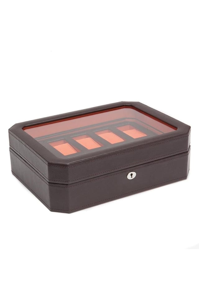 Wolf WOLF Men's Windsor 10 Piece Watch Box in Brown - 2