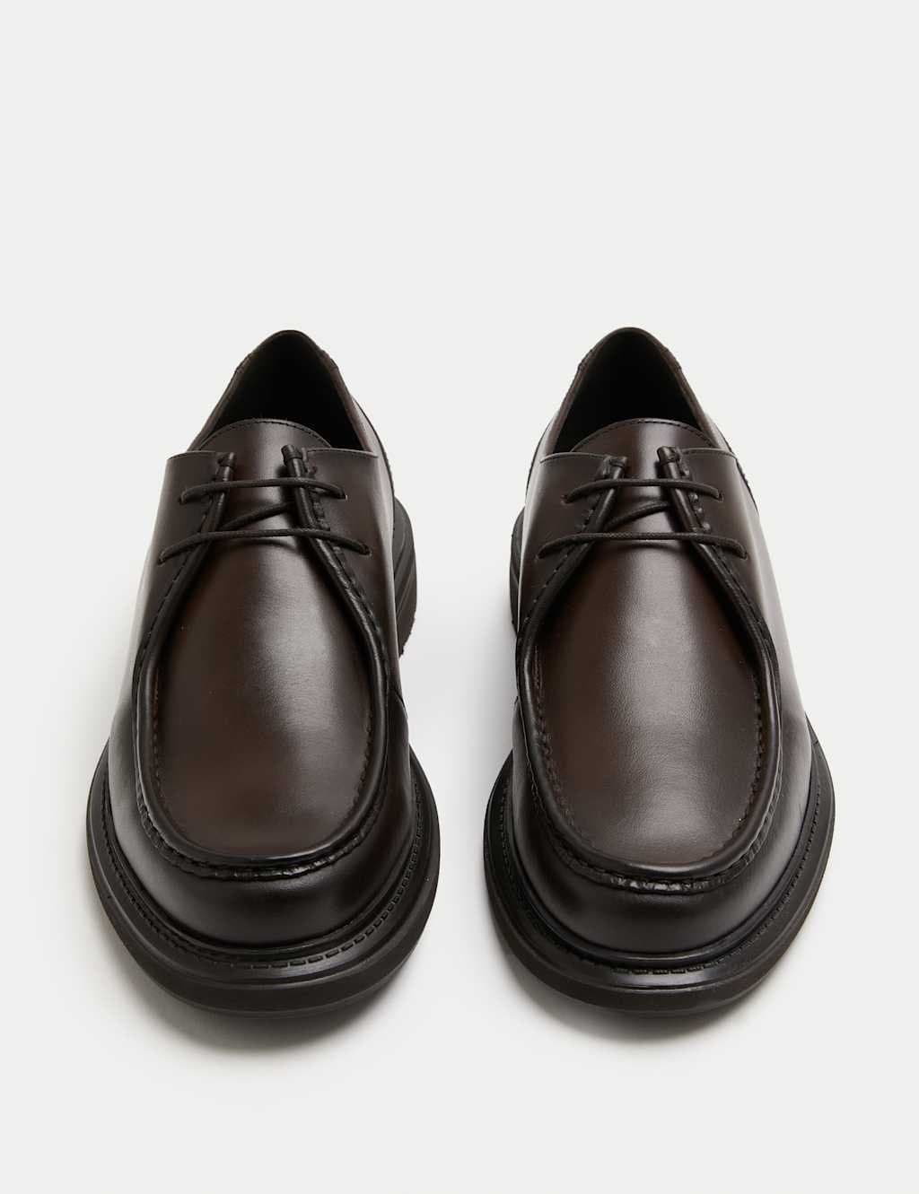 Marks & Spencer M&S Leather Apron Shoes Dark Brown
