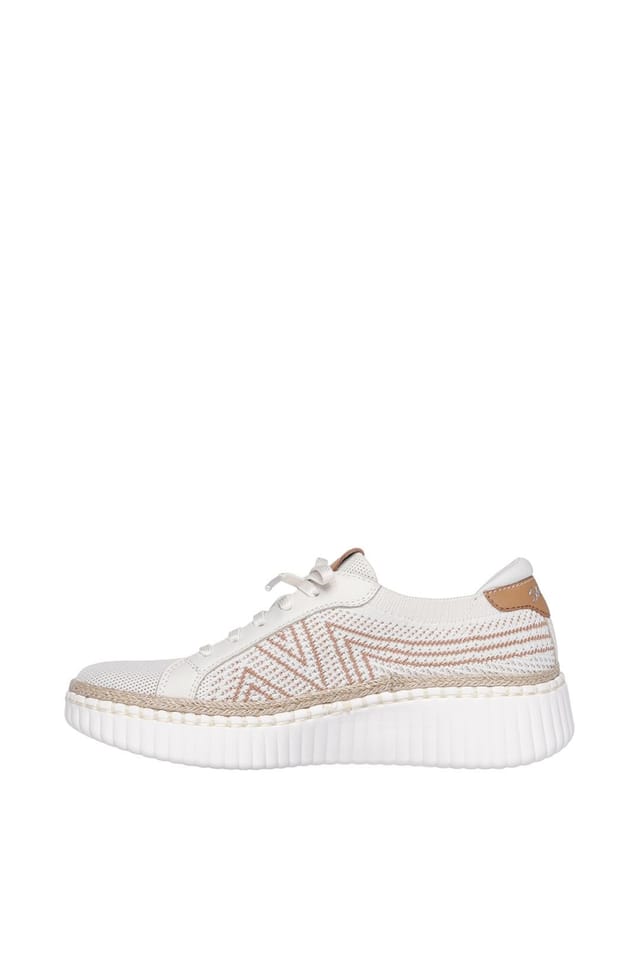 Skechers Skechers Women's WILSHIRE BLVD BELLEVUE Two Tone Knit Lace Slip-On Off-White/Tan in White - 2