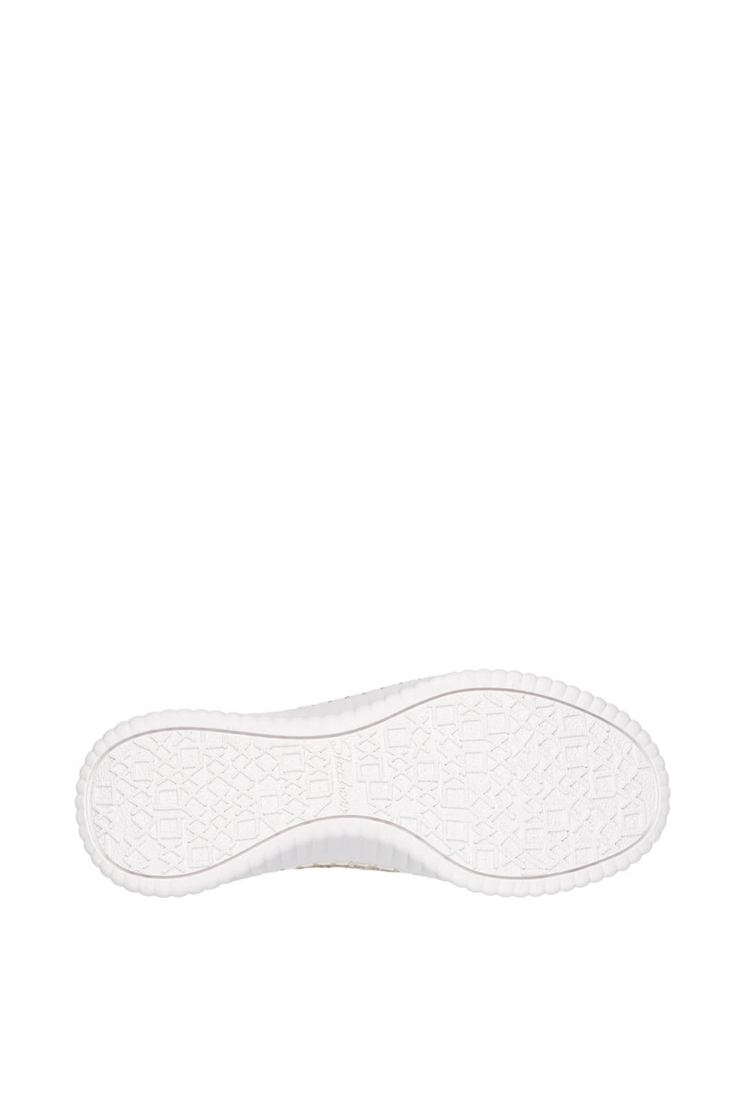 Skechers Skechers Women's WILSHIRE BLVD BELLEVUE Two Tone Knit Lace Slip-On Off-White/Tan in White - 4