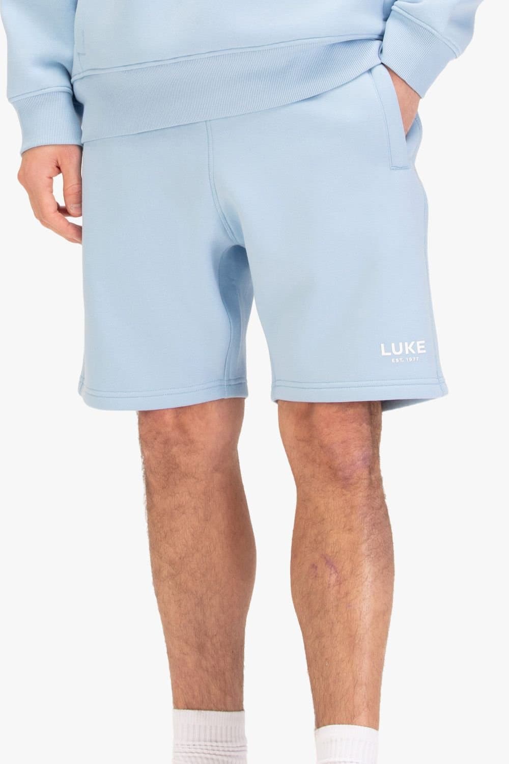 Luke 1977 Luke 1977 Men's Staggering Sweat Shorts in Light Blue