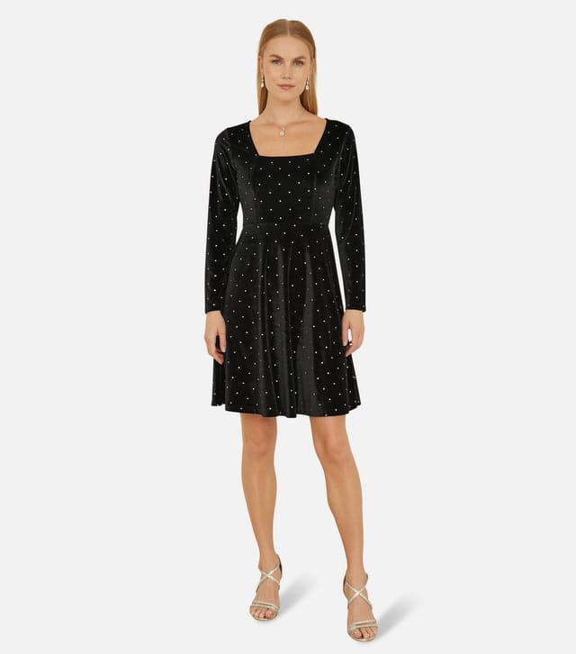 Yumi Women's Black Polka Dot A-line Mini Dress Yumi New Look - 2