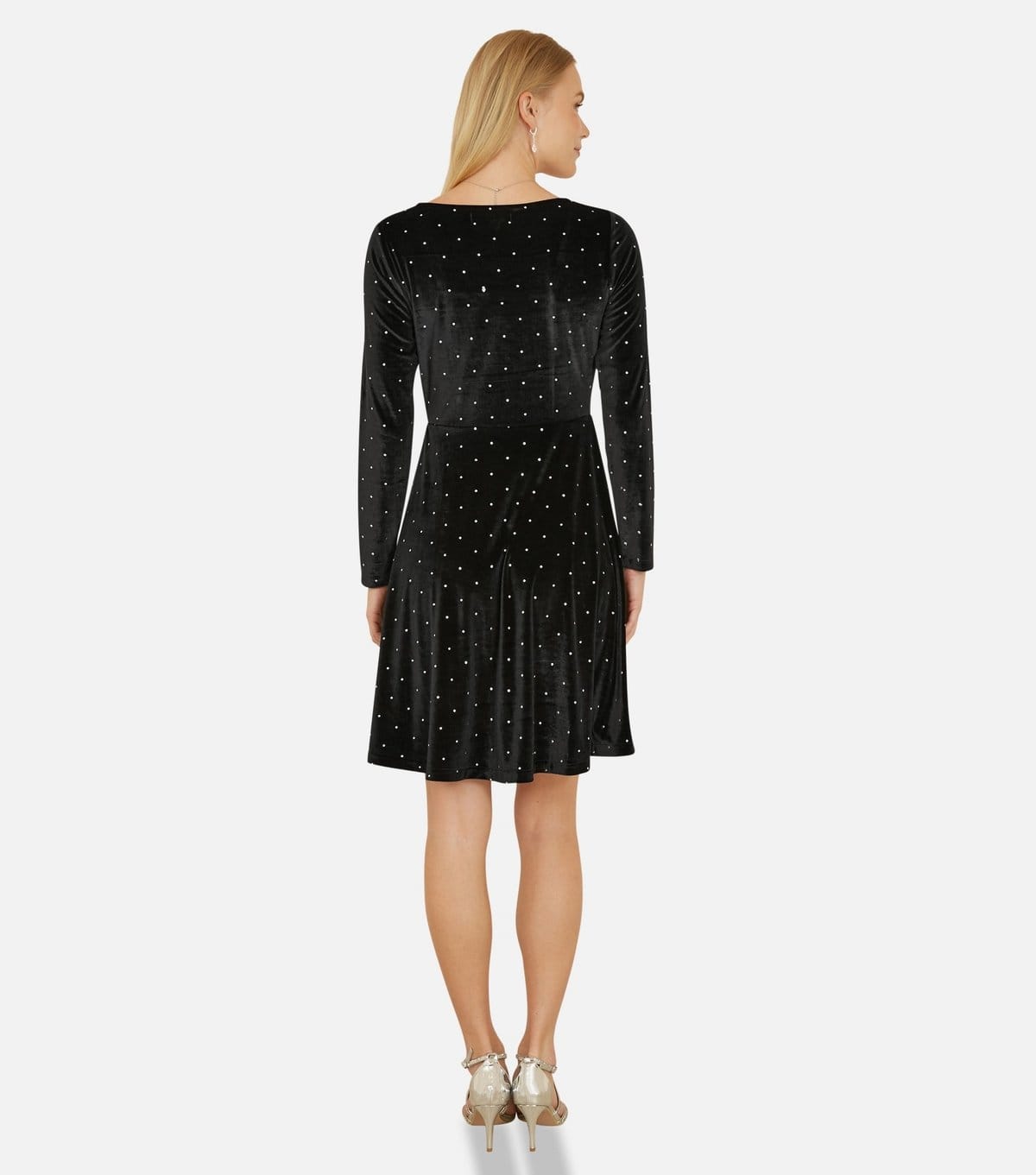 Yumi Women's Black Polka Dot A-line Mini Dress Yumi New Look - 4