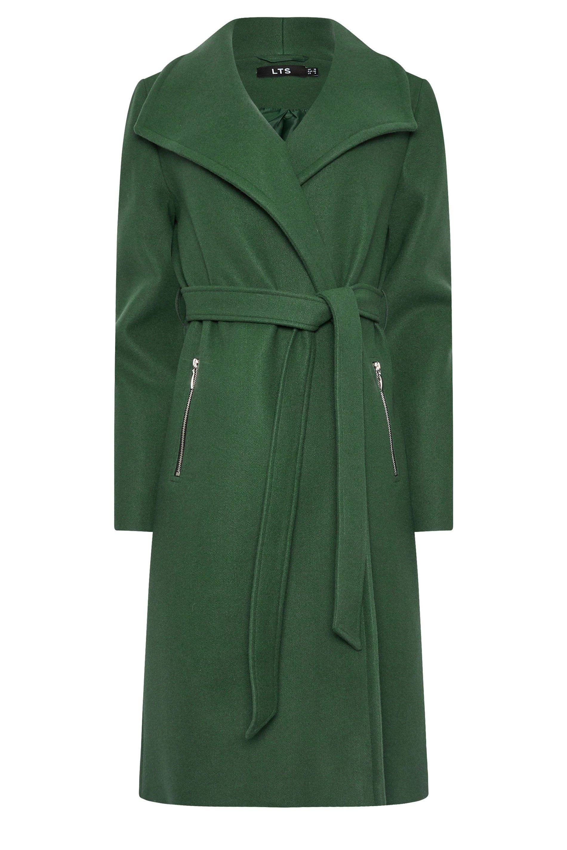 Long Tall Sally Long Tall Sally Women's Tall Wrap Formal Coat in Dark Green - 2