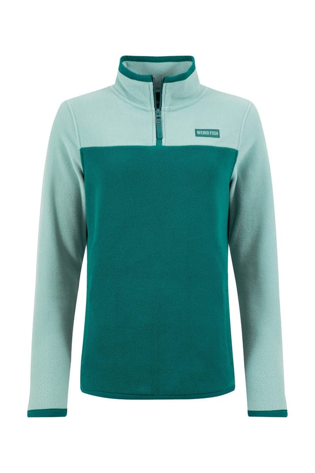 Weird Fish Weird Fish Women's Rowan Colour Block Microfleece in Bottle Green - 2