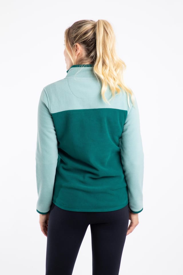 Weird Fish Weird Fish Women's Rowan Colour Block Microfleece in Bottle Green - 3