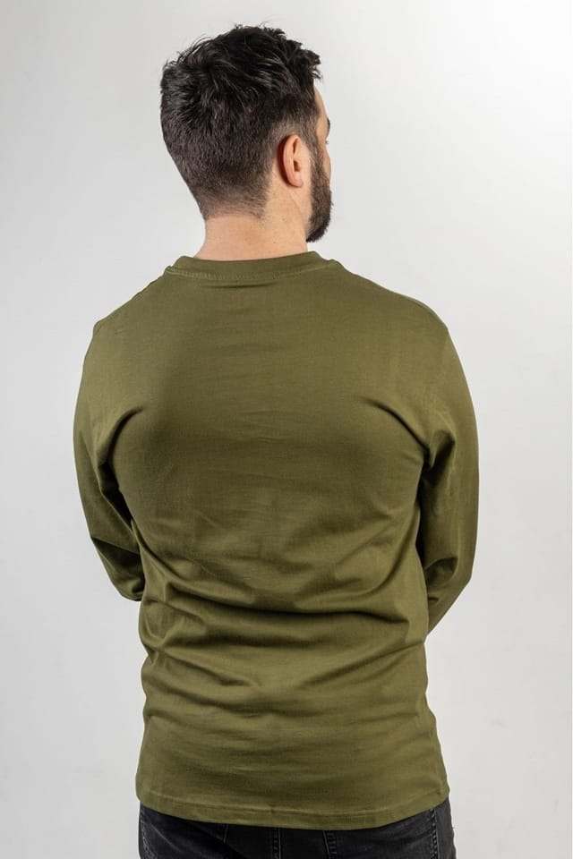 Caterpillar Caterpillar Men's Trademark Banner Long Sleeve T-Shirt in Green - 2