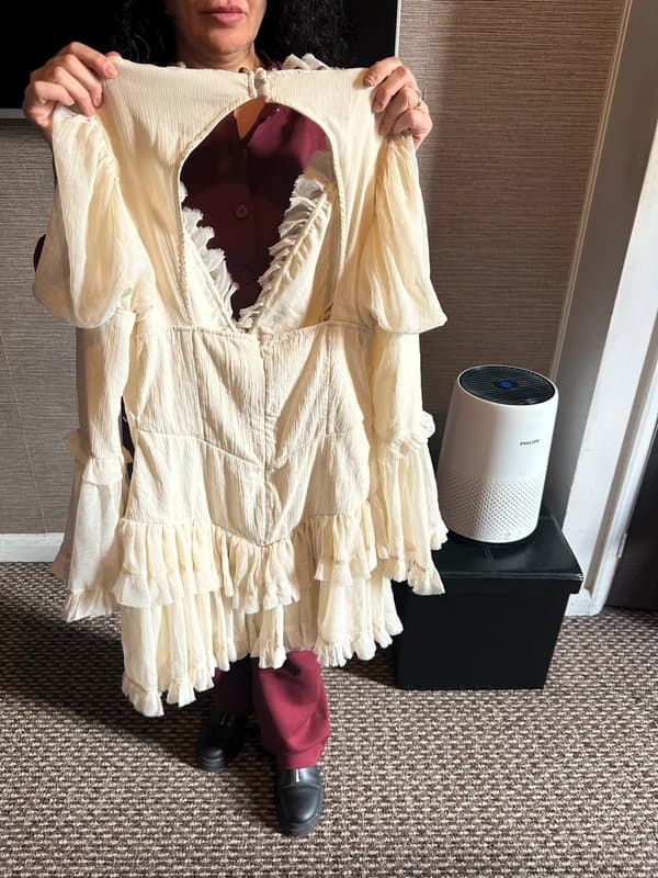 ASOS ASOS cream embellished ruffle mini dress UK 12