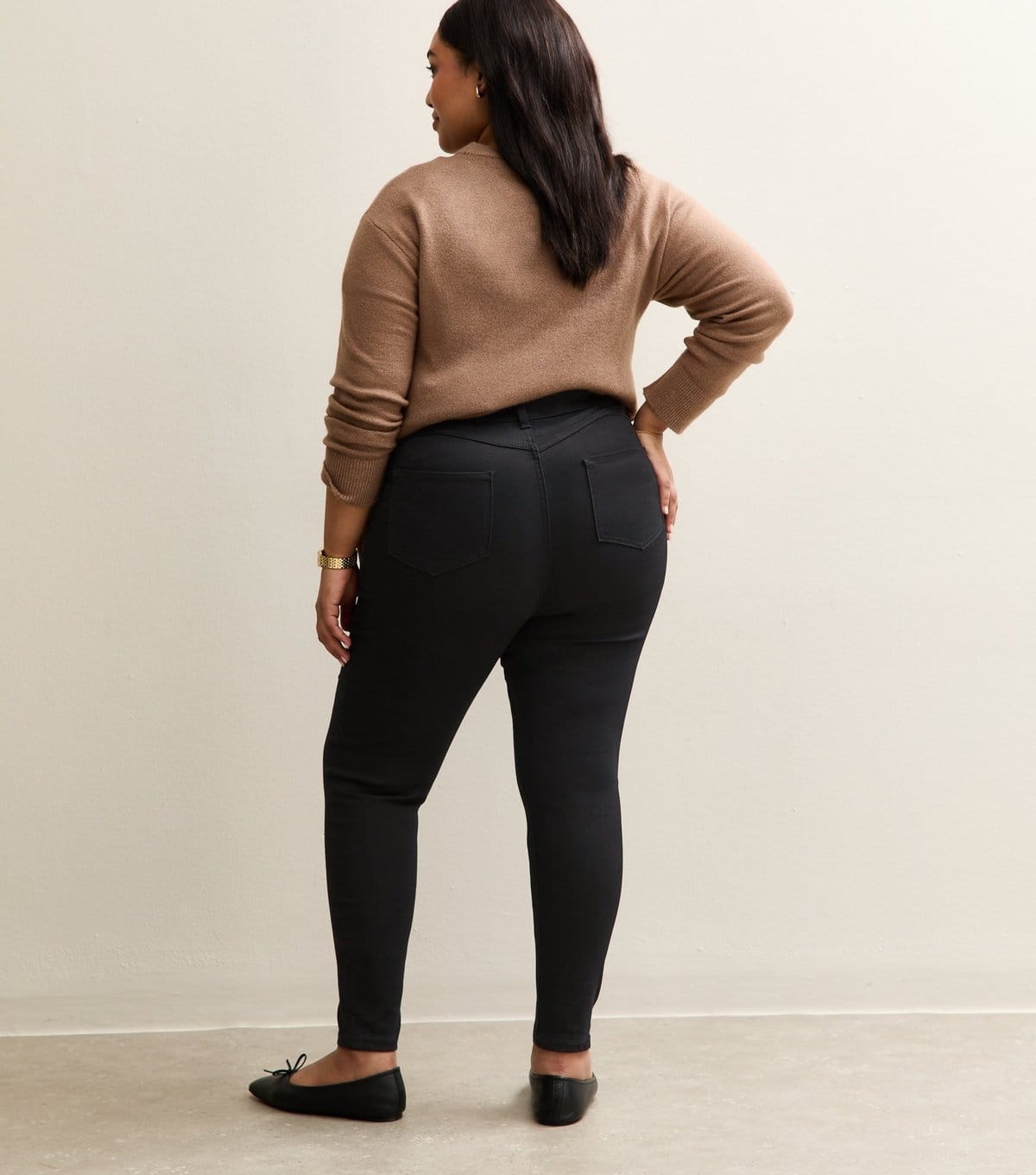 New Look Women's Plus Size Black Emilee Jeggings Curves New Look - 4