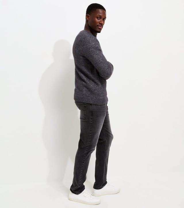 New Look Men's Dark Grey Cotton Rich Slim Fit Jeans New Look - 2