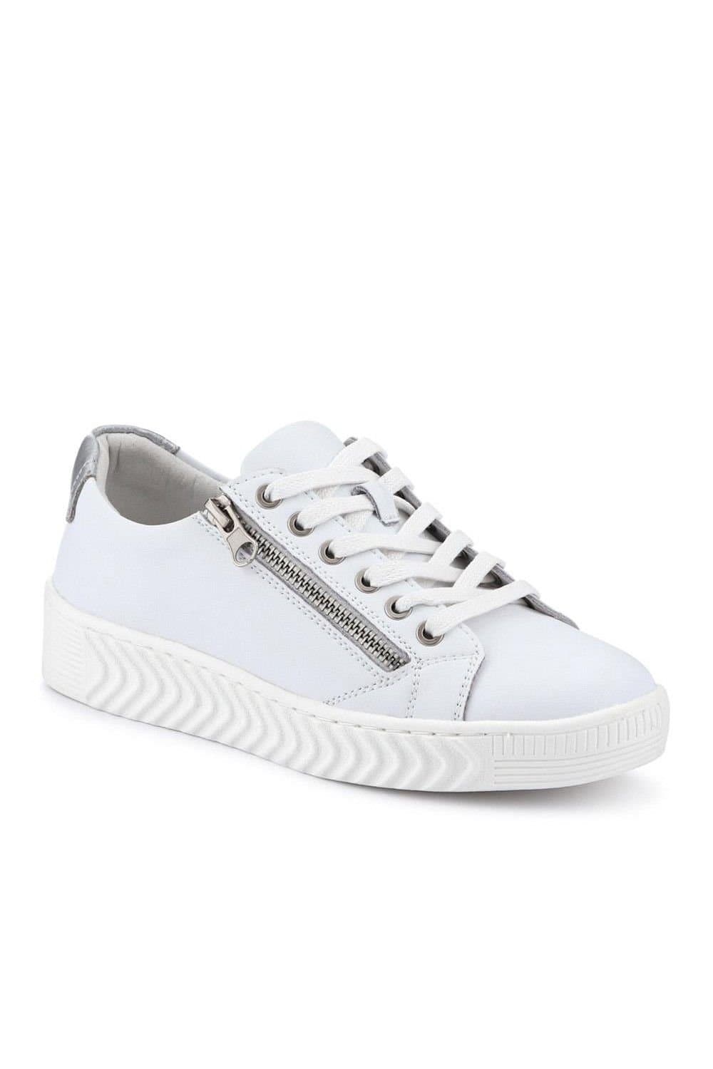 Pavers Pavers Women's White Leather Trainers