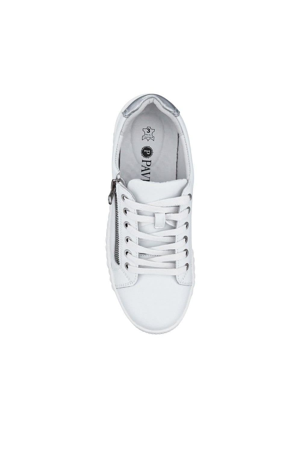 Pavers Pavers Women's Casual Leather Trainers in White - 4