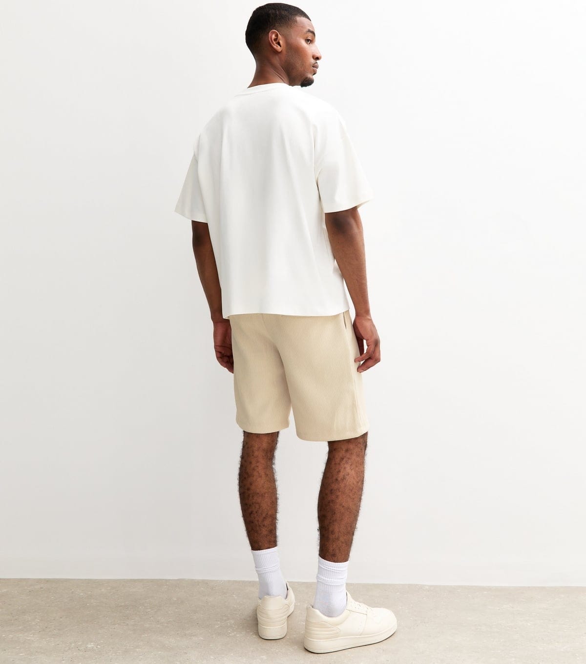 jack & jones Men's Cream Ribbed Shorts Jack & Jones New Look - 4