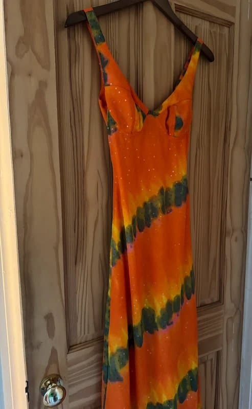 ASOS Asos design orange sequin maxi dress
