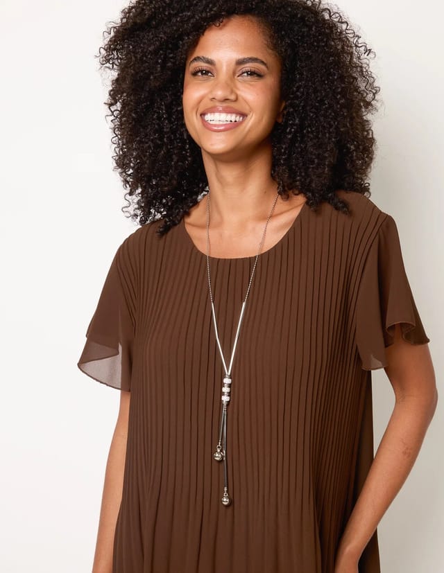 Blue Vanilla Pleated Short Sleeve Top - 3