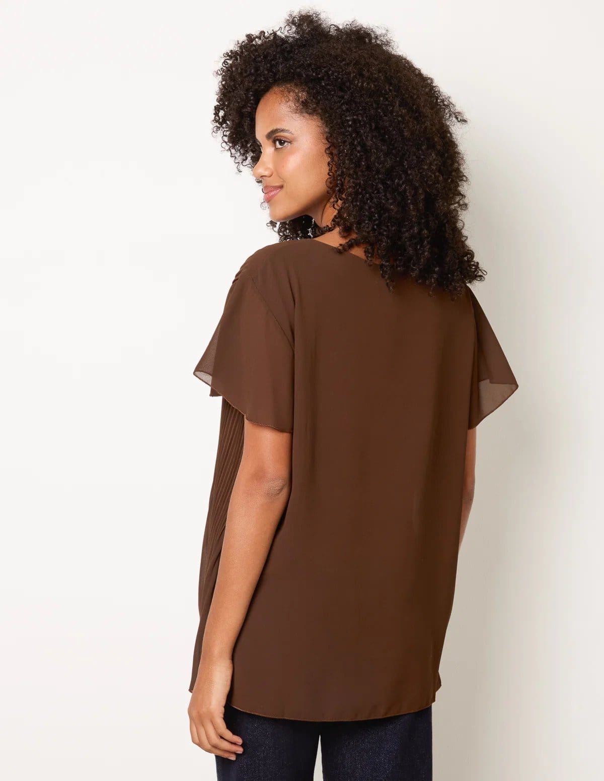 Blue Vanilla Pleated Short Sleeve Top - 4