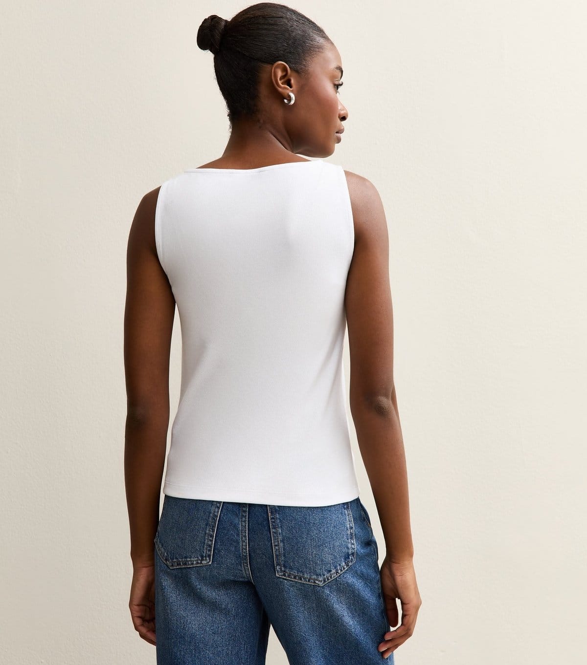 New Look Women's White Button Through Tank Top New Look - 4