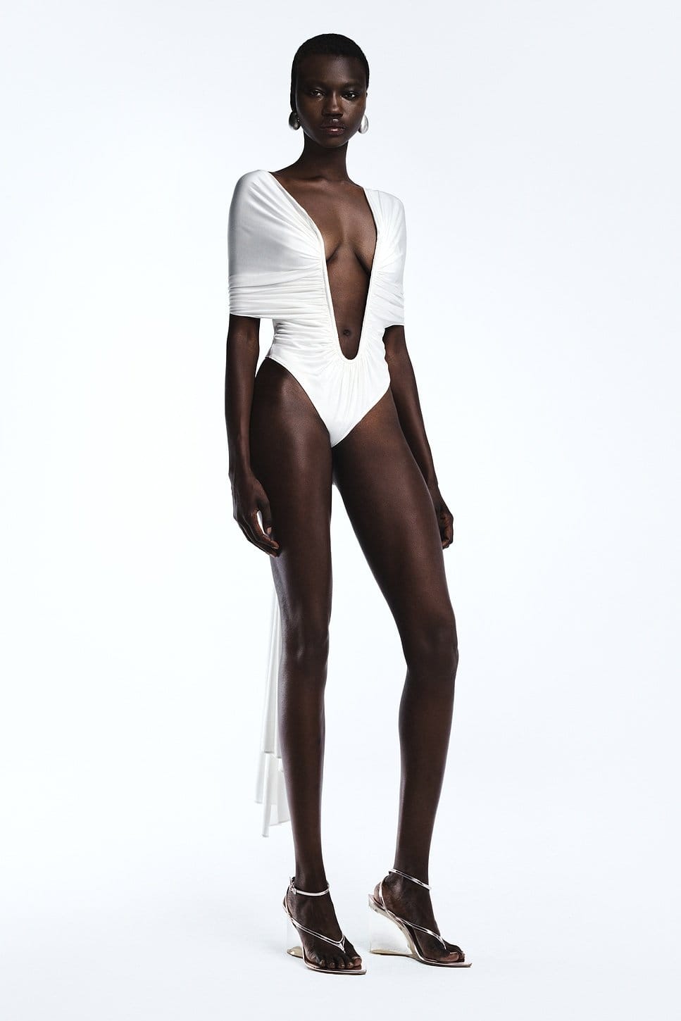 Revolve Ivory Satin Bodysuit