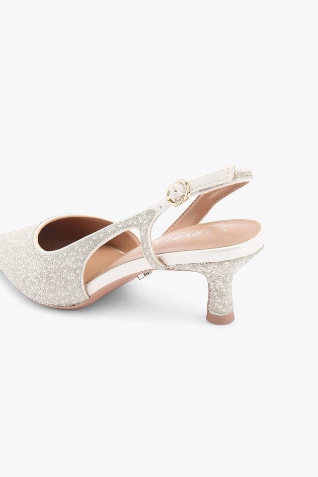 Carvela Carvela Women's 'Alina Sling' Fabric Heels in White - 3