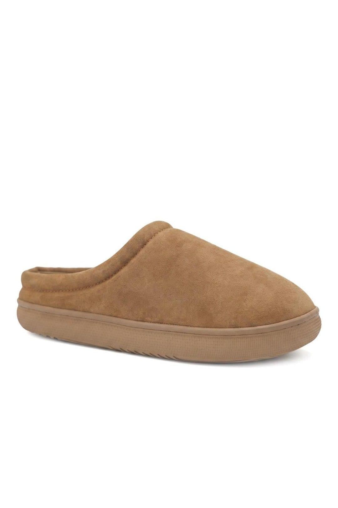 Pavers Pavers Men's Luxury Leather Mule Slippers in Tan