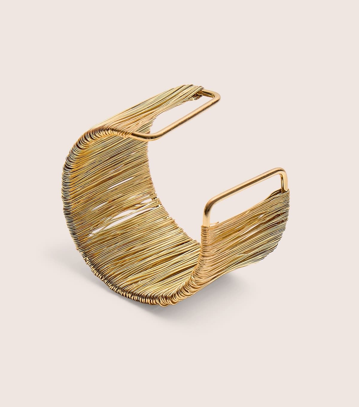 Public Desire Public Desire Gold Tone Wire Detail Open Cuff Bracelet