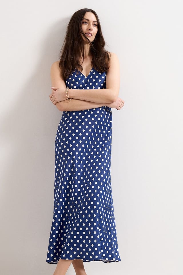 Phase Eight Phase Eight Women's Tina Spot Print Slip Dress in Mid Navy - 3