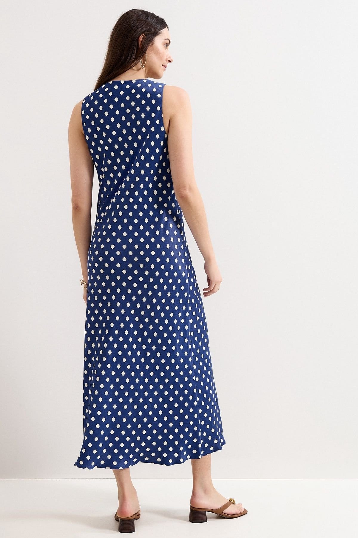 Phase Eight Phase Eight Women's Tina Spot Print Slip Dress in Mid Navy - 4