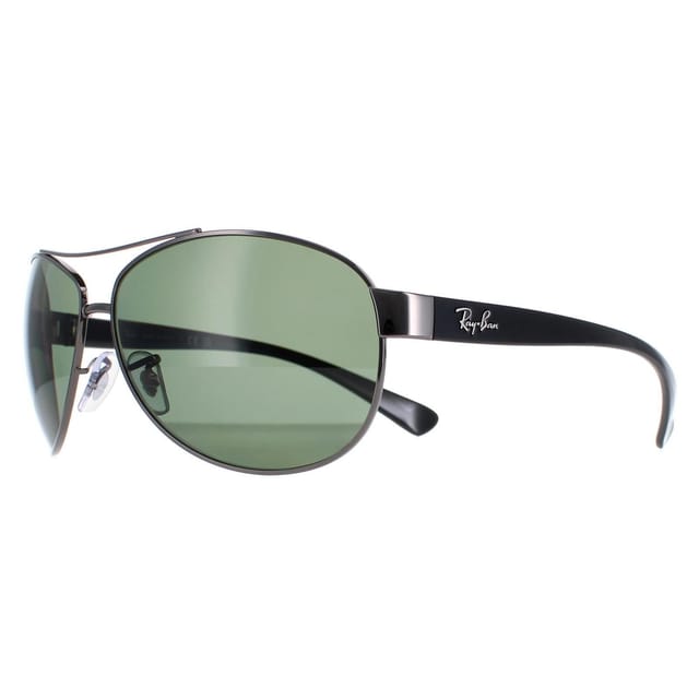 Ray-Ban Ray-Ban Men's Aviator Gunmetal Polarized Green Sunglasses in Grey - 2