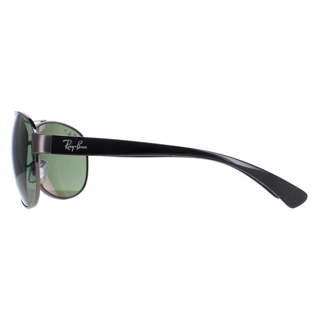 Ray-Ban Ray-Ban Men's Aviator Gunmetal Polarized Green Sunglasses in Grey - 3