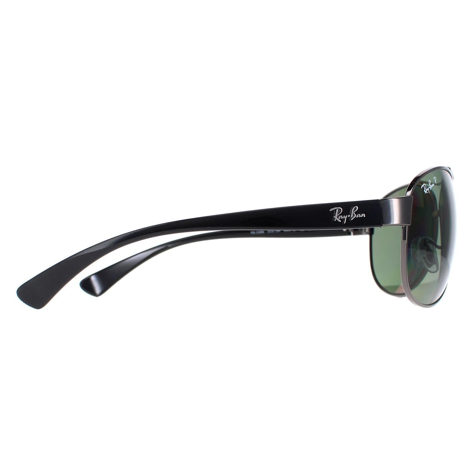 Ray-Ban Ray-Ban Men's Aviator Gunmetal Polarized Green Sunglasses in Grey - 4