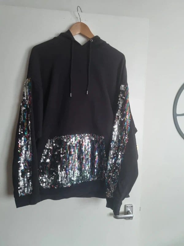 ASOS Black Sequin-Detailed Hoodie