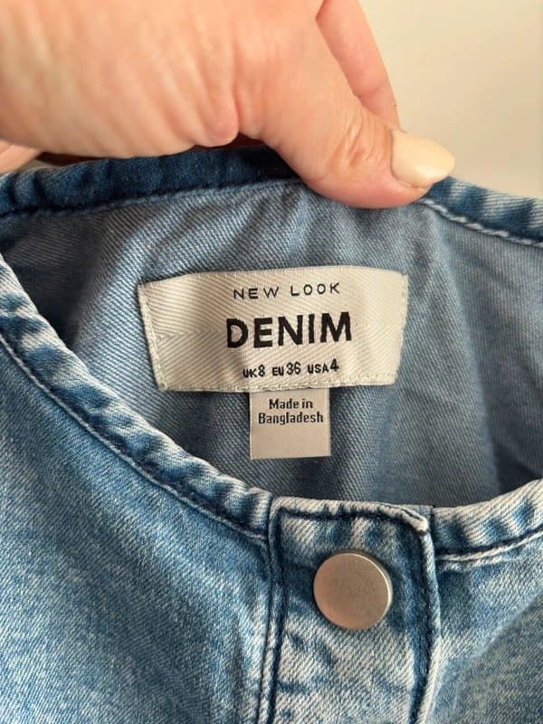 New Look New Look Denim Playsuit Size UK 8 Light Wash Sleeveless Romper