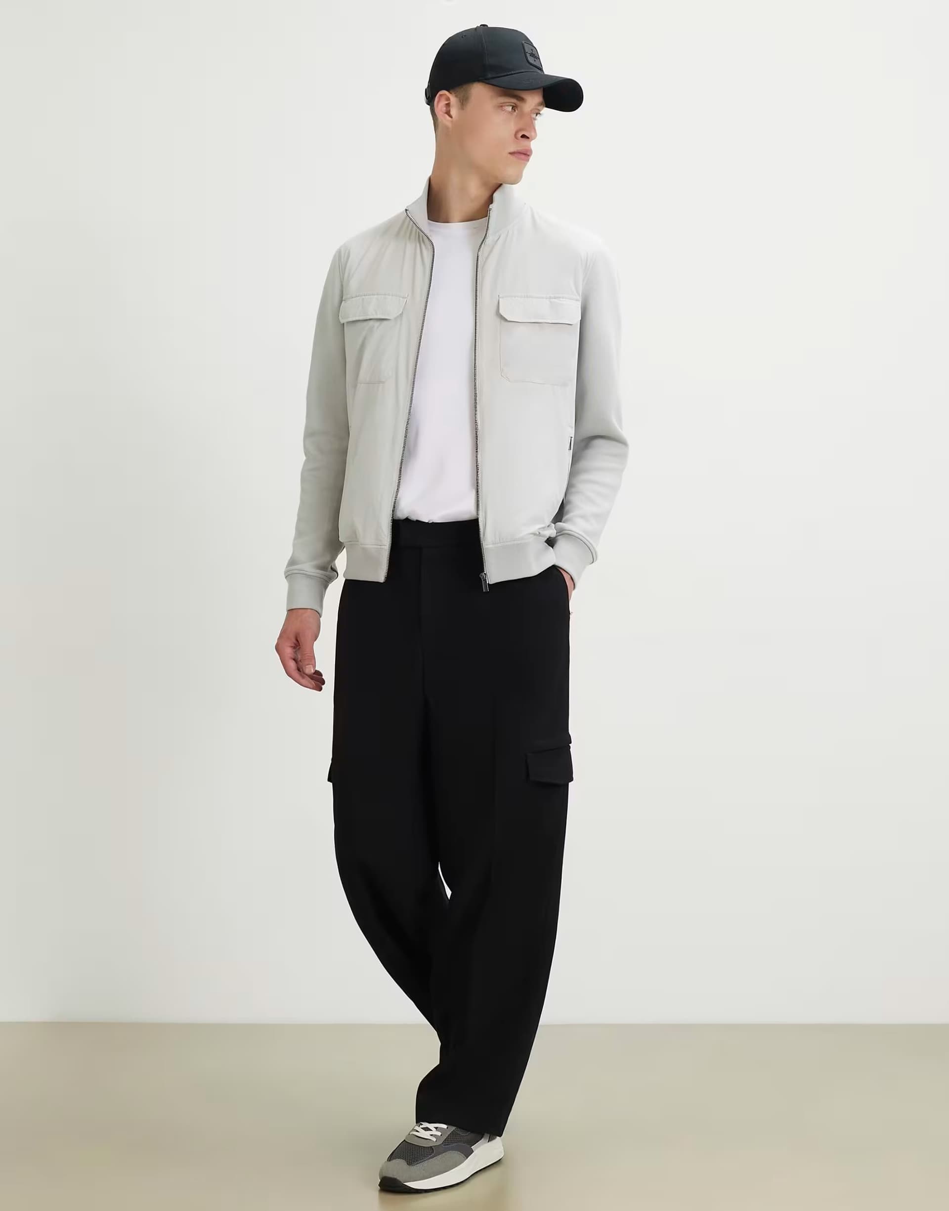 ASOS River Island Funnel neck hybrid jacket in grey
